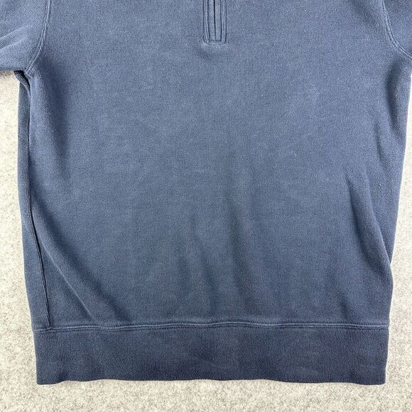 Lands End Bedford Rib Quarter Zip Sweater Mens Small Blue Knit Pullover Preppy - Picture 5 of 13